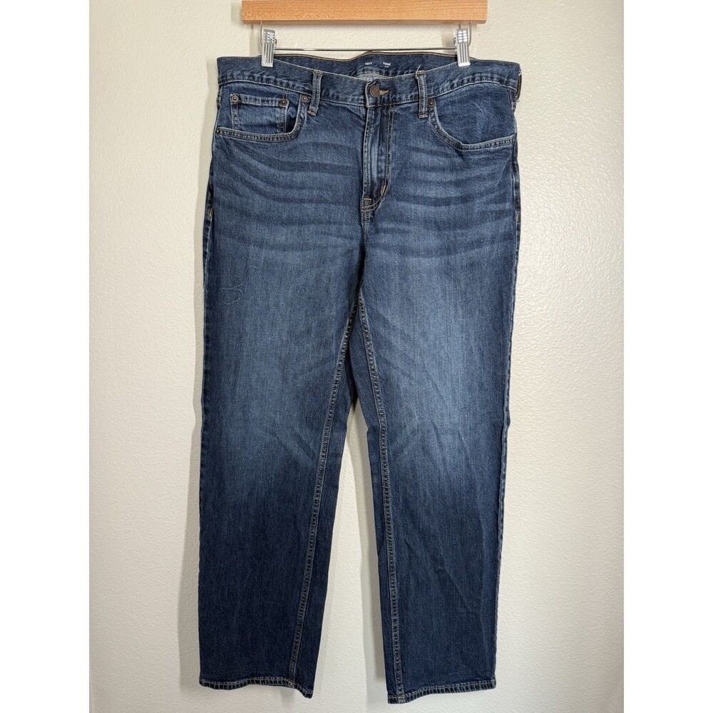 Old Navy Men's Loose Built In Tough Flex Jeans 36X32 Dark Denim *Actual 35X30